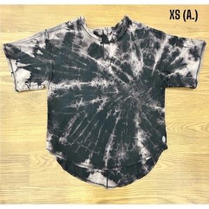 NWOT Free People Oversized Get Set Tee in Black Tie Dye Size XS